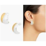 Nordstrom Rack 💕💕 Two Tone Chunky Huggie Earrings ~ Gold/Silver NWT Photo 1