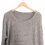 Vince Linen Blend Slub Knit Long Sleeve Marled Gray Pullover Women’s Size Large Photo 2