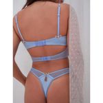 For Love & Lemons ππ Bell Bow Bustier Blue 32DD NWT *FLAW Tie String Missing Photo 2