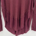 We The Free We The Free People Laguna Waffle Knit Top Burgundy Red Long Sleeves Size Medium Photo 4
