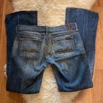 7 For All Mankind 7FAMK Flared Women’s Denim Blue Jeans EUC Sz 30 Lowrise Cotton Distressed Photo 1
