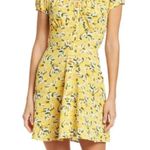 Bailey blue NWT Lemon Print Mini Dress Square Neck Puff Sleeve Smocked Fruit New Photo 0