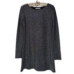 Reformation  Dress M Riley Fit & Flare Long Sleeve‎ Metallic Dress Sparkly LBD Photo 4
