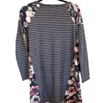 Altar'd State Altar’d state S striped blue white mixed print floral patchwork LS tunic top Photo 4
