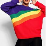 Boohoo Oversized Rainbow Sweater Photo 0