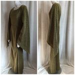 Order Plus  Gold Sparkly Formal Bell Sleeve Dress (M) Photo 3