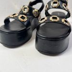 Larroude Milan Sandals Flatform Platform Black Leather Size 9 Photo 2