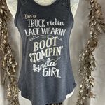 Maurice's  Women’s Small Gray Lace Trim Graphic Tank Top Country‎ Concert Vibe Photo 4