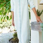 Frank & Eileen Sz Large Denim Rory Maxi Shirt Dress Seafoam Mineral Wash Photo 0