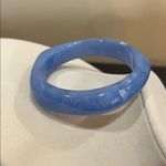 Piper  K | Bangle Set (3) ~ Gold & Marbled Navy and Sky Blue Photo 5