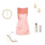 More To Come Bianca Open Back Dress in Blush Small New Womens Satin Mini Orange Photo 8