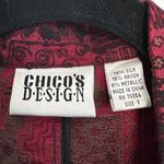 Vintage Blazer Silk Duster Jacket, Red Metallic, Chico's size 1 (Size 8) Photo 3