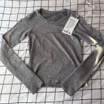 Lululemon  Grey Long Sleeve Swiftly Tech Size 4, Race Length. NWT. Photo 0