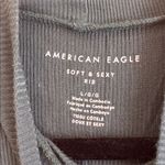 American Eagle  | Dark Green Ribbed Soft & Sexy Mock Neck Tank Top Size Large Photo 2
