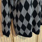 Silvercord Vintage 1990s Black Silver Diamond Pattern Turtleneck Sweater Large Photo 2