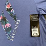 Skechers NWT Sketchers Shirt S Blue Womens Diamond Forever Floral Everybody Tee Photo 4