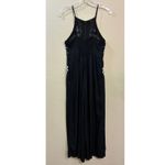American Eagle Black & White Embroidered Halter Neck Jumpsuit Size Small Photo 6