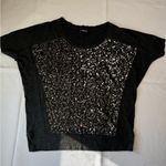 EXPRESS Gray Sequin Short Sleeve T-Shirt Photo 1