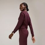 FIGS Cornelia FORMx Crewneck Scrub Top in Burgundy, Size Large Photo 1