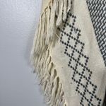 Free People Cream & Gray Nordic Print Fringe Trim Bohemian Poncho Wrap OS Boho Photo 1