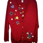 Vintage Napa‎ Valley Wool Blend Cardigan Sweater Red Size L Photo 0