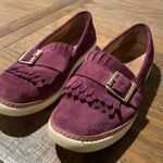 Vionic  Loafers Purple Suede 8.5‎ Cambridge VS316 Fringe Slip On Buckle Photo 0