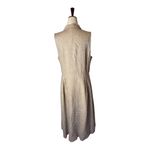 J Jill Love‎ Linen Dress Women Medium Tan Linen Button Front Sleeveless Midi Brown Photo 2