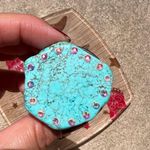 Turquoise Stone Rhinestoned Bling Popsocket Blue Photo 0
