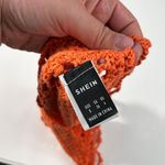 SheIn Orange Crochet Shell Knitted Knit Cropped Boho Bohemian Tank Top Small S Photo 3