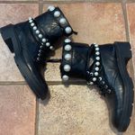 ZARA  pearl trim leather combat boots Photo 6