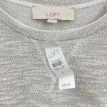 Loft Ann Taylor Metallic Sparkle Side Zip Crew Sweatshirt Top Cream Gray S new Photo 10