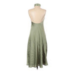 Show Me Your Mumu  Jasmine Halter MIDI Dress Moss Green Luxe Satin L Photo 3