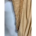 Free People  “Le Femme Tee” Sandstone Short Ruffled Sleeve Blouse Sz Large Photo 9