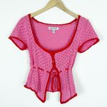 Urban Outfitters  Gabriella Fly-Away Knit Babydoll Top Red Pink Photo 1