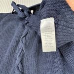 Alythea  Women's Navy Blue Knit Cardigan Sweater Full Lace-Up Braid Back Size S/M Photo 5
