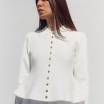 ZARA NWT PLAIN PEPLUM CARDIGAN SIZE MEDIUM Photo 4