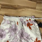 Rachel Roy  Womens 100% Linen Floral Wide Leg Pull On Cropped Pants Sz L Pockets Photo 1