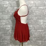 Lulus  Star Spangled Rust Red Backless Lace Romper Photo 8
