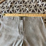 J.Jill Linen Stretch Gray Pinstriped Straight Leg Pants Size 8 Lightweight Photo 9