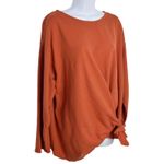 Free People Free‎ People Beach Womens Orange Rust Knot Front Long Sleeve Oversized Top Small Photo 2