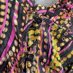 Violet+Claire  Retro Print Heart Petal Ruffle Blouse‎ Black Multi Large Photo 8