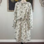 barney's new york  Floral Long Sleeve Tie Neck Peasant Dress Size Medium Photo 5