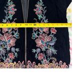 Elevenses Elévenses Bomber Jacket Embroidered Floral Black Pink Yellow Green Size S Photo 2