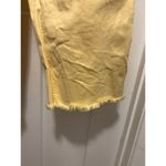 Peace Love World  12 P Wide Leg Yellow Denim Pants High Waist Stretch Raw Hem Photo 3