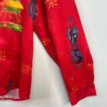 Chico's  Faux Suede Red Asian Zip Up Long Sleeve Shirt Jacket Womens 2 L 12 New Photo 2