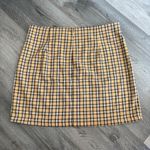 Aeropostale Plaid Skirt Tan Black White Dual Slit Large Preppy Photo 7