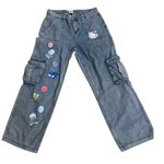 Hello Kitty  And Friends Balloon Denim Cargo Pants Women's hot topic  Size 11 Photo 0