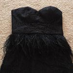 Bebe  Black Party Cocktail Dress Feathers Size 0 Photo 6