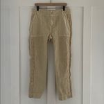 Sundance  Organia Linen Cotton Crochet Lace Roll Tab Pants Sand Size 12 Photo 2