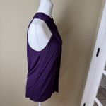 Michael Stars Deep Purple Cross Wrap Neck Sleeveless Knit Top One Size Photo 7